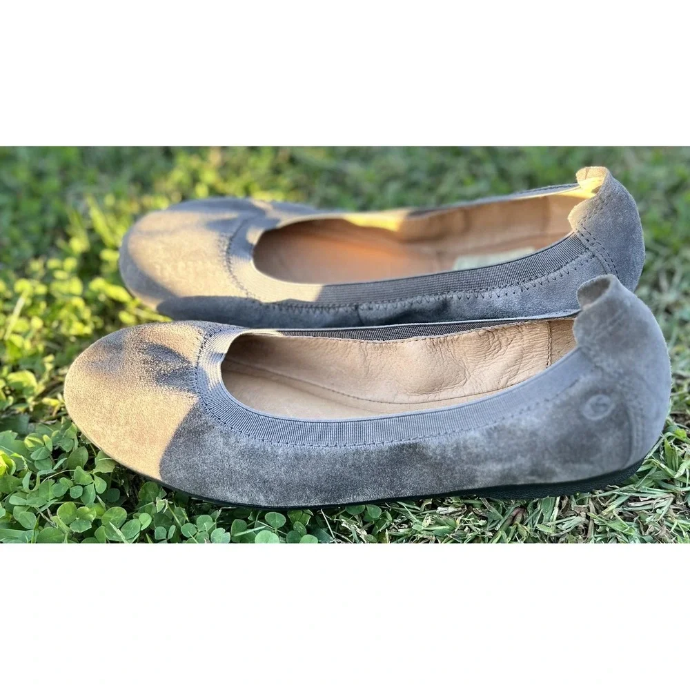 Josef Seibel Ballet Flats Womens 38 US 7‎ Gray Suede Comfort Slip On Shoes